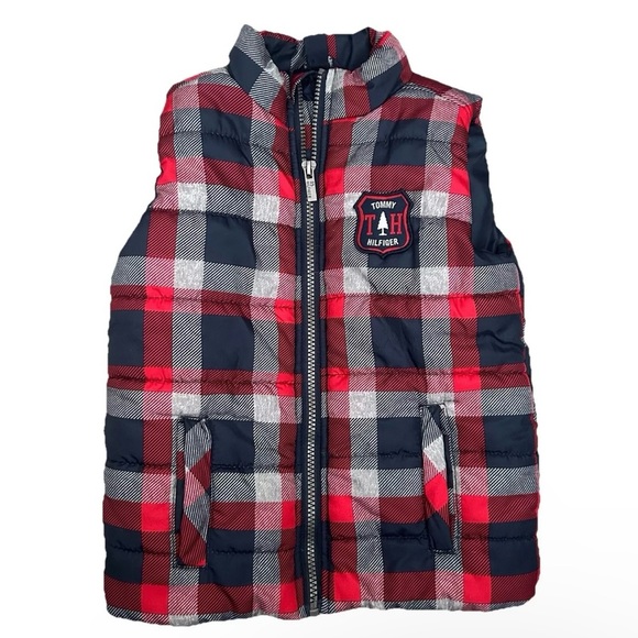 Tommy Hilfiger Toddler Boy Plaid Puffer Vest Size 4T - Picture 1 of 4